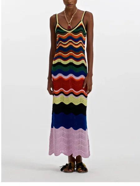 Dzianinowa maksi sukienka maxi La Doublej garniturowa czarna