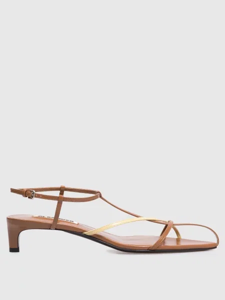 Кожаные босоножки Jil Sander коричневые