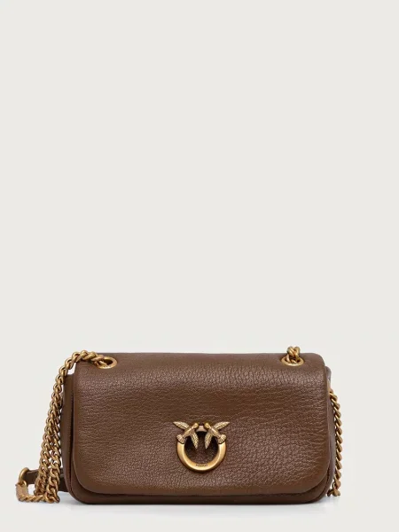 Pinko geantă crossbody pentru femei din piele maro