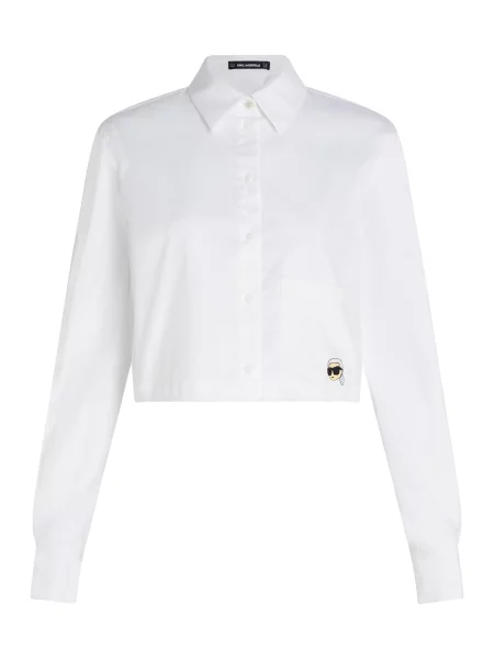 Karl Lagerfeld cămașă din cu guler clasic regular alb