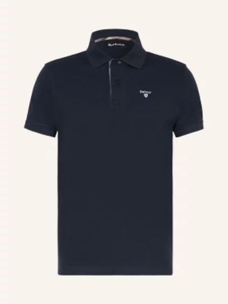 Barbour Koszulka Polo Z Piki blau granatowa