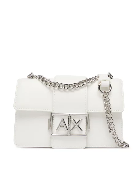 ARMANI EXCHANGE Torba za čez ramo JODIE srebrna / off-bela bela