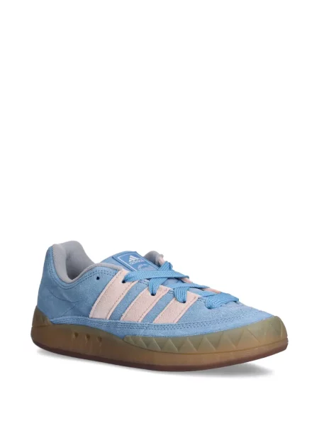 Długie sneakersy Adidas Spezial zamszowe w paski niebieskie