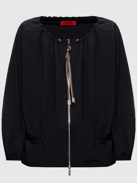 Вітровка з фактурним логотипом Max & Co чорна