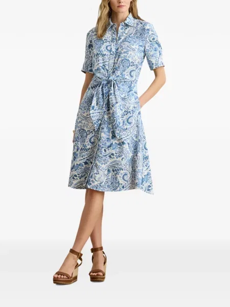 Μίντι φόρεμα Lauren Ralph Lauren με σχέδιο paisley γραβάτες μπλε