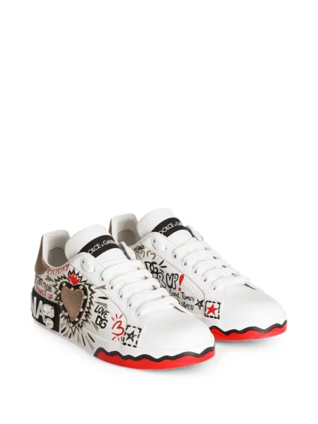 Sneakerși Dolce & Gabbana cu autograf alb