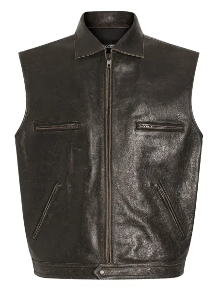 Vestă Dolce & Gabbana din piele maro