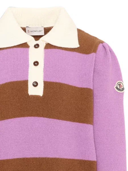 Koszulka polo dziecięca Moncler Enfant fioletowa