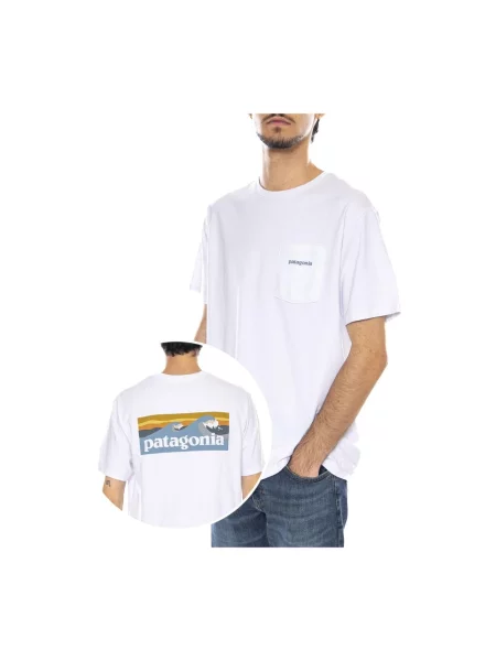 Koszulka Patagonia Boardshort Logo Pocket Responsibili white biała