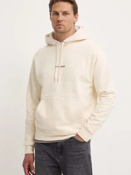 The Kooples hanorac de barbati cu glugă cu imprimeu bej