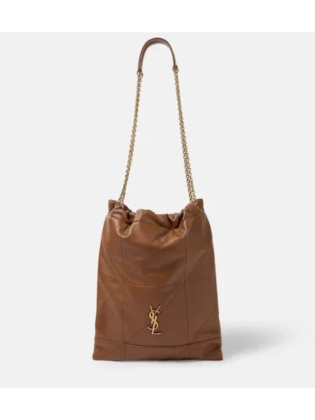 Usnjena torbica Saint Laurent rjava