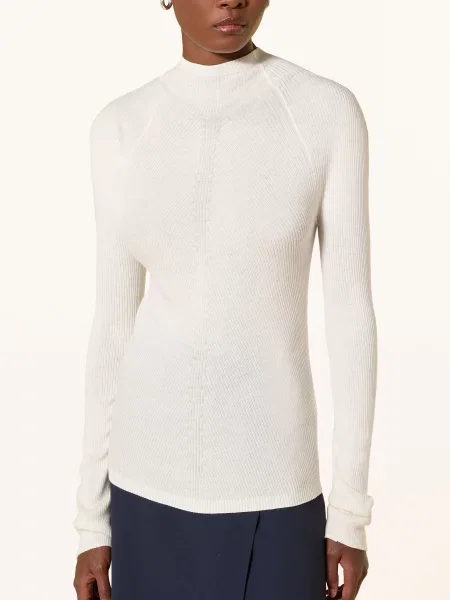 Boss Sweter Foliora weiss beżowy