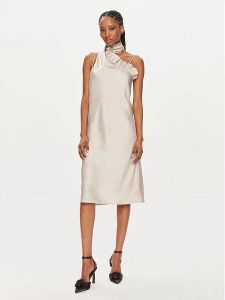 Рокля Bruuns Bazaar AcaciaBBNellie dress къса разкроена бежово