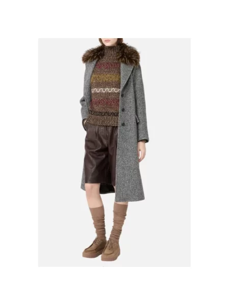 Płaszcz Weekend Max Mara wełniany szary