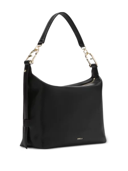 Kožená kožená taška Furla černá