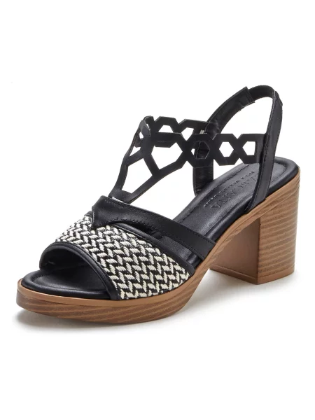 LASCANA Sandale negru alb