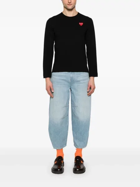 Tricou Comme Des Garcons Play cu motiv cu inimi negru
