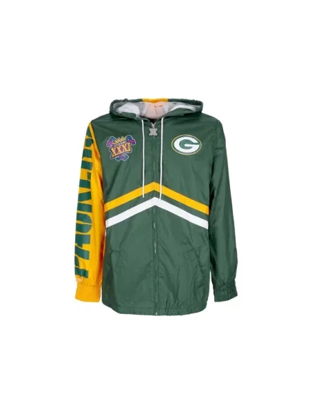 Lniana kurtka Mitchell & Ness zielona