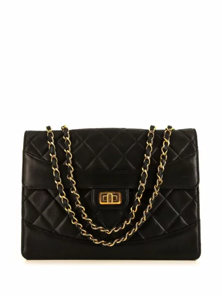 Prošívaná diamant kabelka Chanel Pre-owned černá