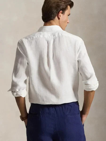 Polo Ralph Lauren Long Sleeve Sport Shirt πουκάμισο λινό ανδρικό λευκό