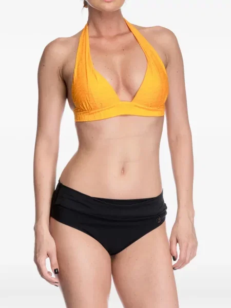 Top Banana Moon cu gât halter galben