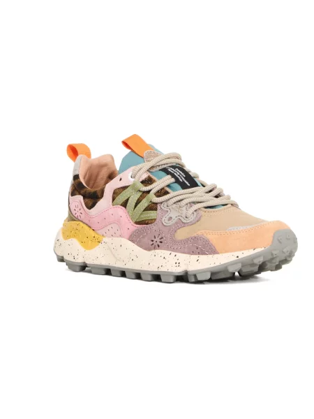 Sneakersy Flower Mountain zamszowe w kwiatki trekkingowe szare