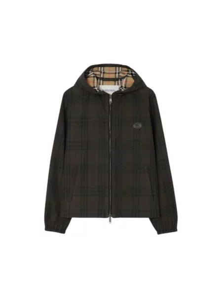 Lniana kurtka Burberry brązowa