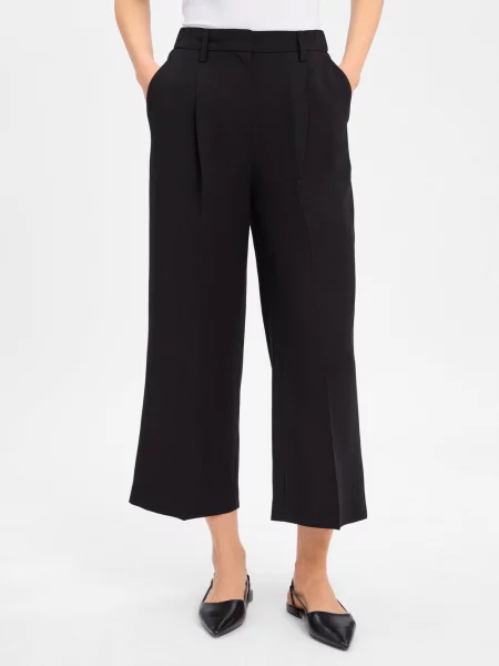 Someday Spodnie culottes z lnem Celino Kobiety jednolity 34 czarny