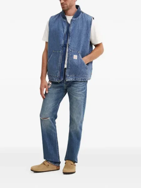 Blugi drepți Levi's® zdrențuiți negru