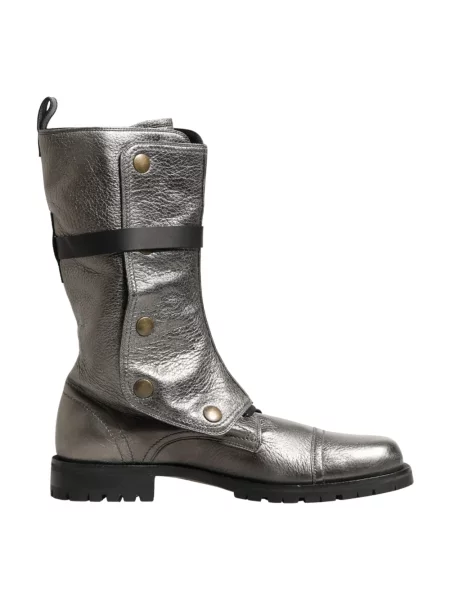 Kozaki Dolce And Gabbana skórzane szare