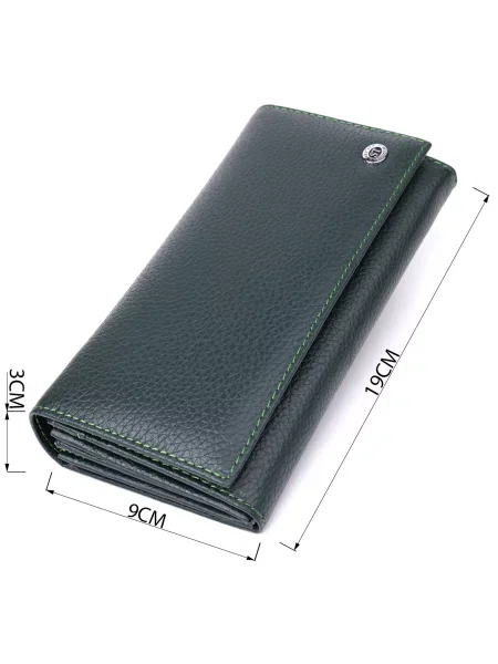 Кожаный кошелек St Leather Accessories зеленый