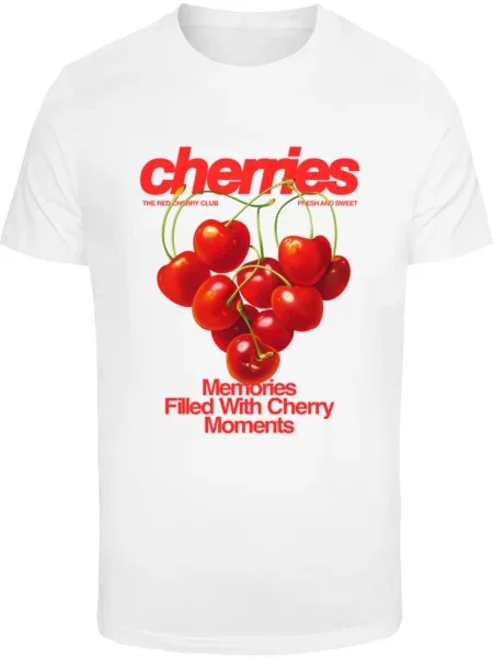 Mister Tee Tričko Cherry Moments zelená / červená bílá