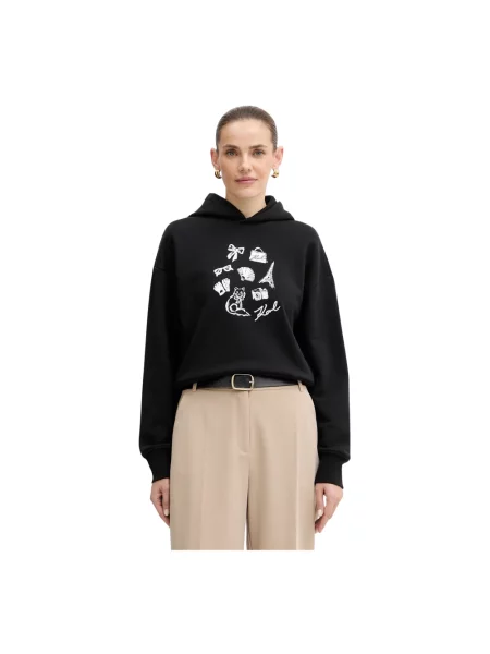 Bluza Karl Lagerfeld z nadrukiem czarna