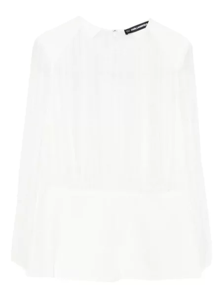 Top Karl Lagerfeld plisat lung alb