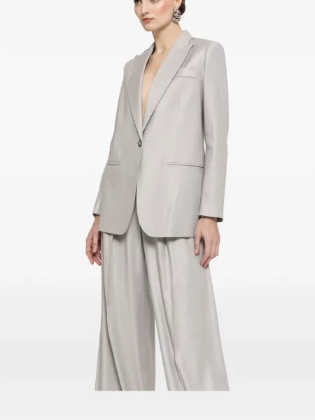 Pantaloni palazzo Nissa cu talie înaltă gri