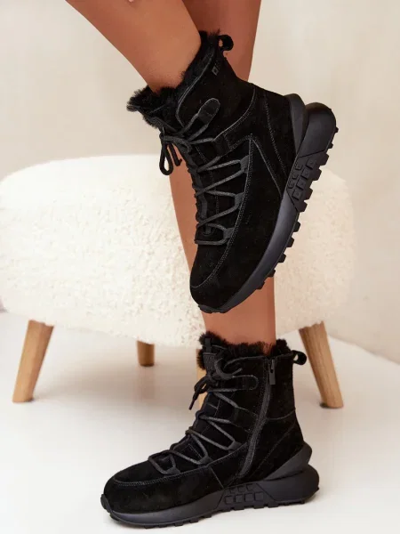 Gležnjarji Big Star Shoes iz semiša črna