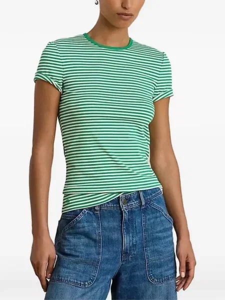 Tricou Lauren Ralph Lauren cu dungi verde