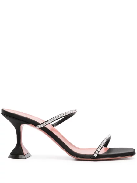 Sandale Amina Muaddi din satin negru