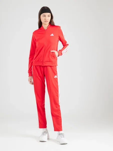 ADIDAS SPORTSWEAR Športna trenirka Essentials živo rdeča bela