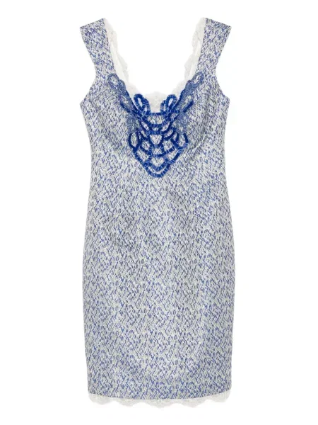 Rochie mini Gemy Maalouf din dantelă de costum alb