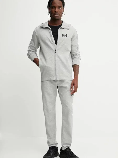 Меланжевый свитер Helly Hansen с капюшоном серый