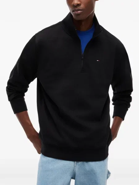 Pulover Tommy Hilfiger cu broderie negru