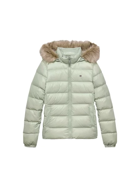Geacă de blugi Tommy Jeans cu glugă verde