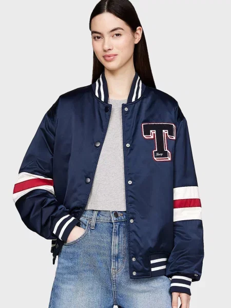 Атласна джинсова куртка Tommy Jeans синя
