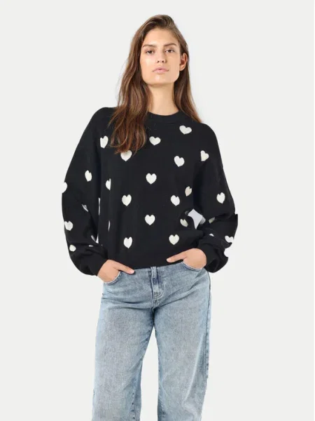 Noisy May Pulover Charlott Negru Regular Fit alb