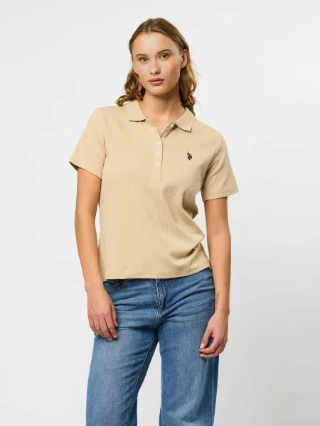 U.S. POLO ASSN. Póló UWHelga bézs / tengerészkék / piros fekete