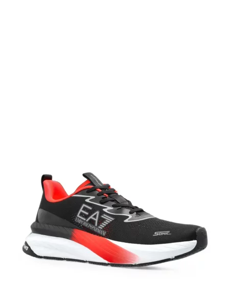 Sneakers Ea7 Emporio Armani με κορδόνια με σχέδιο με δαντέλα μαύρο