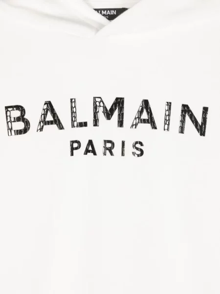 Dětska mikina s kapucí Balmain bílá