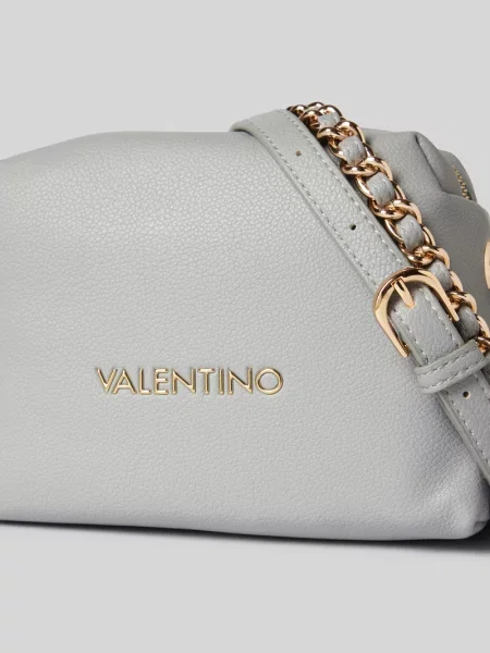 Lniana torebka crossbody Valentino Bags szara