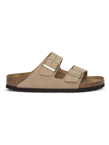 Șlapi Birkenstock din piele bej